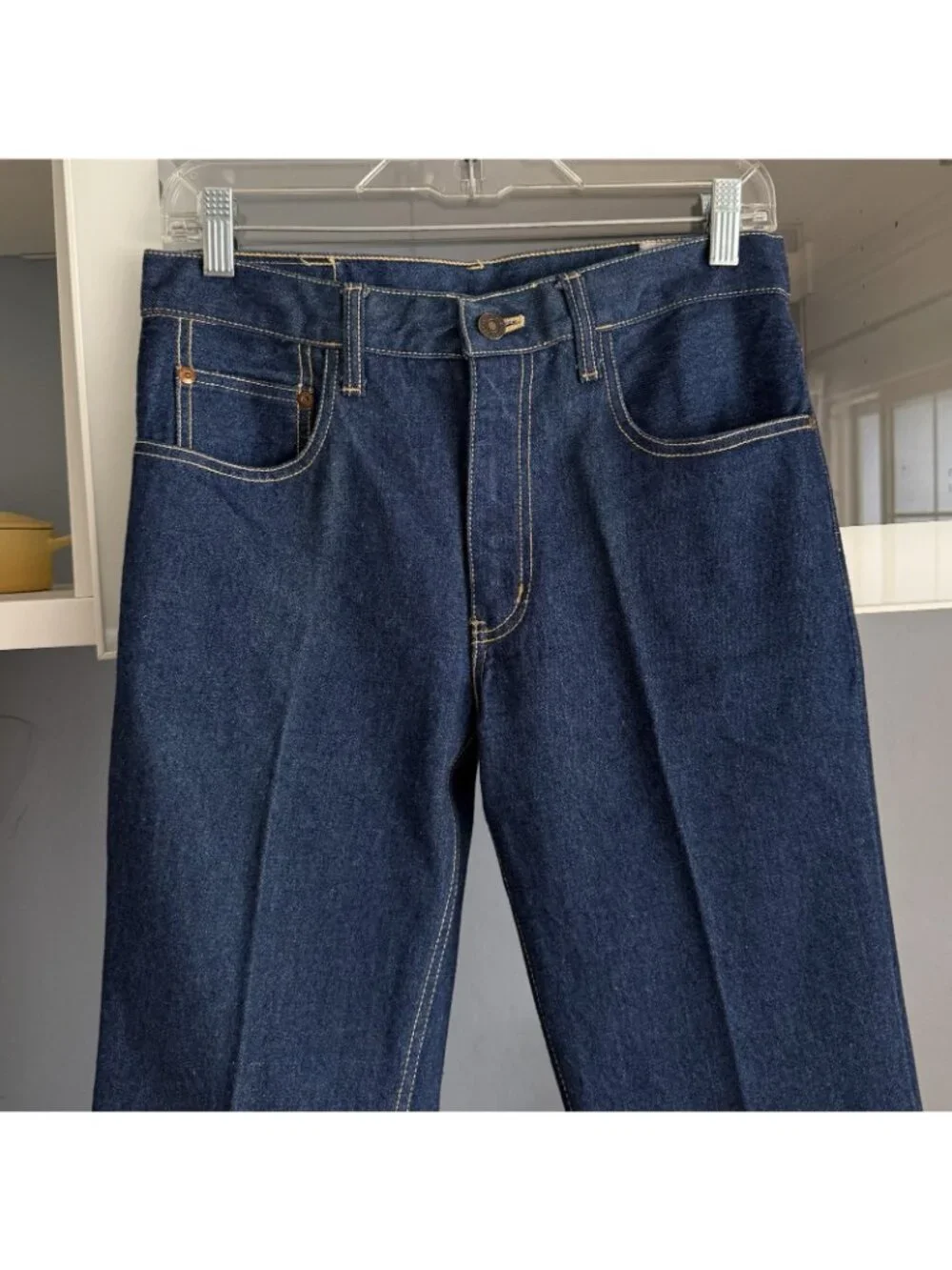 Vintage 70’s Texwood Bell Bottom Flare Jeans High Rise Retro Dark Wash Sz 30